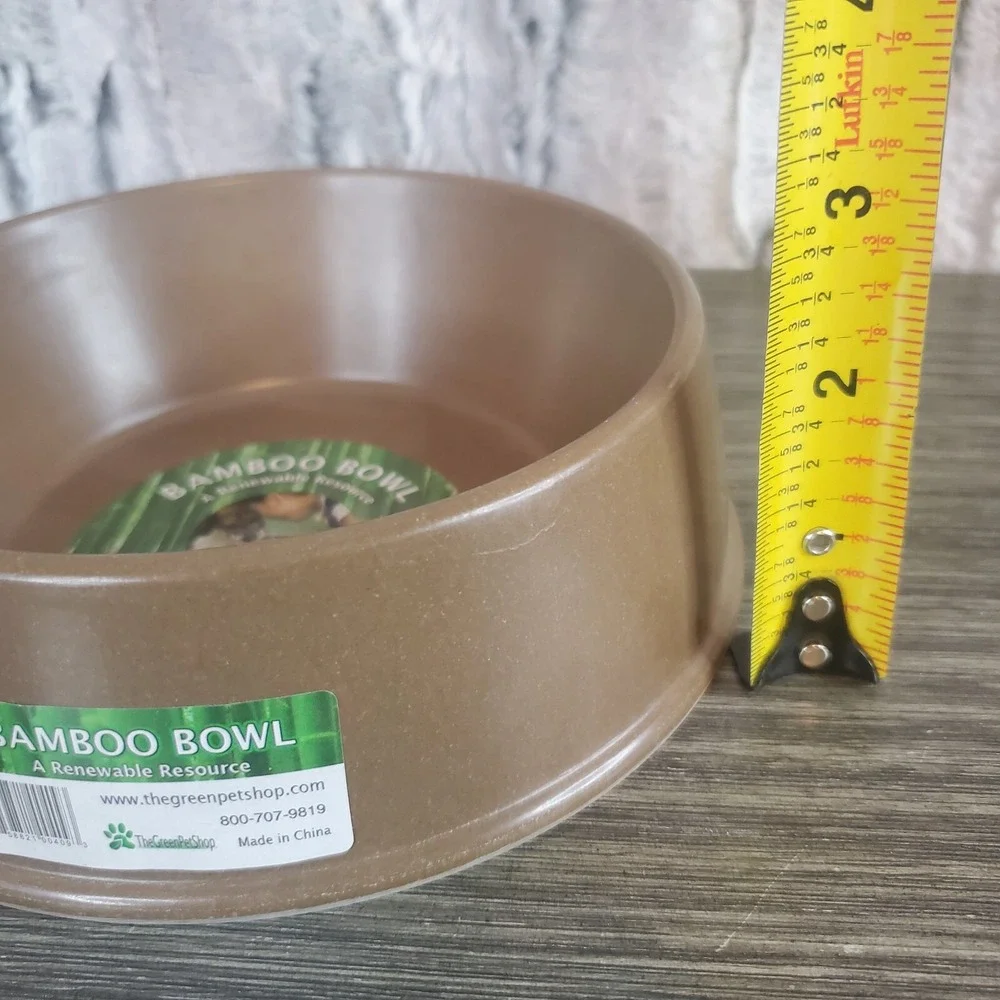 The Green Pet Shop Green Small Bamboo Dog Cat Bowl Feeding Dish - 6